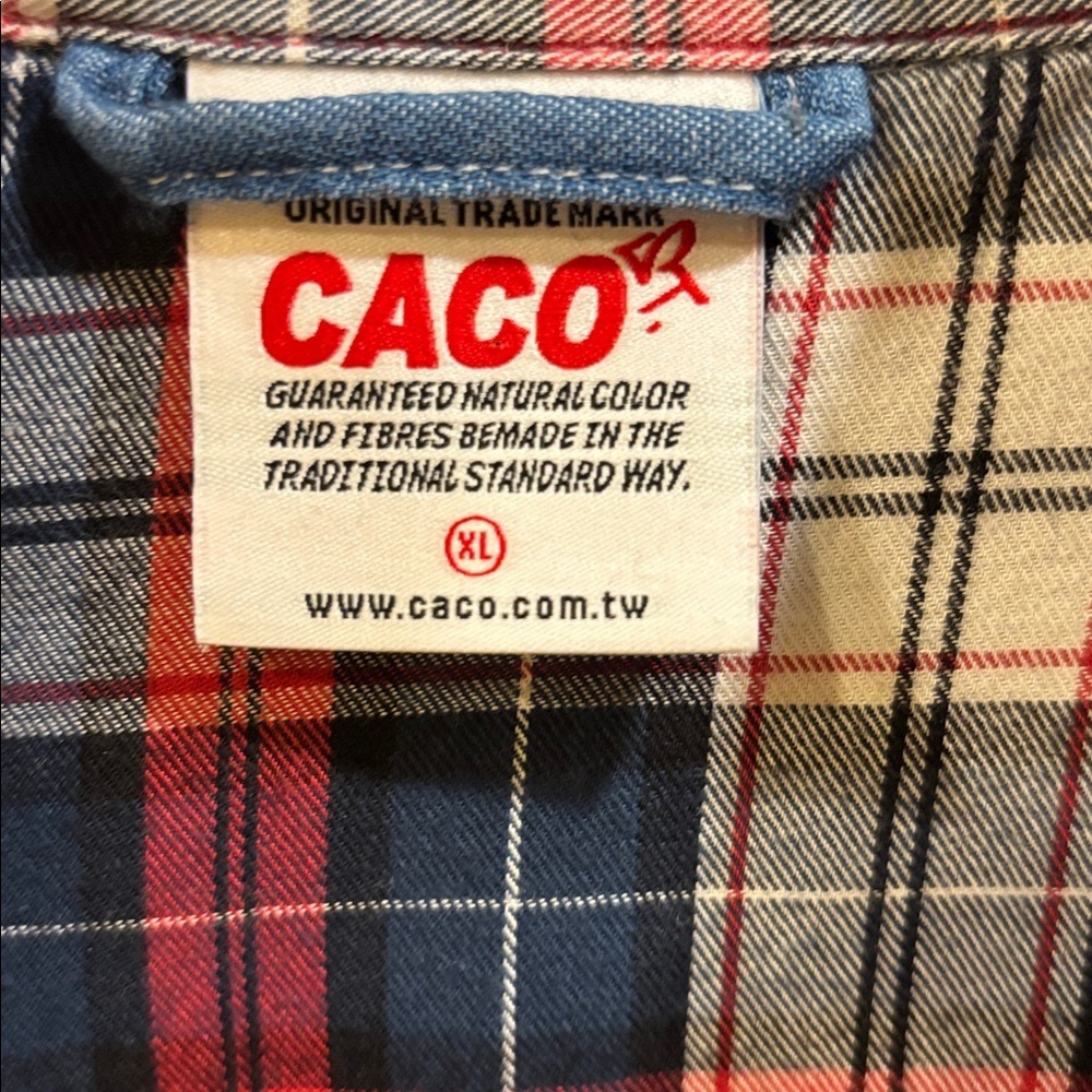 CACO STREETWEAR BLUE DENIM BUTTON DOWN WITH PLAID POCKET LIGHT WEIGHT DENIM - Picture 2 of 12